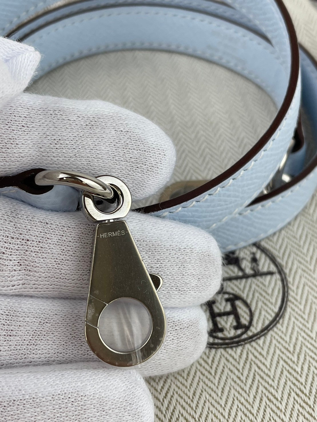 ケリー28 セリエ Kelly28 Sellier Y刻 ブルーブリュム Bleu Brume シルバー金具 PHW エプソン Epsom
