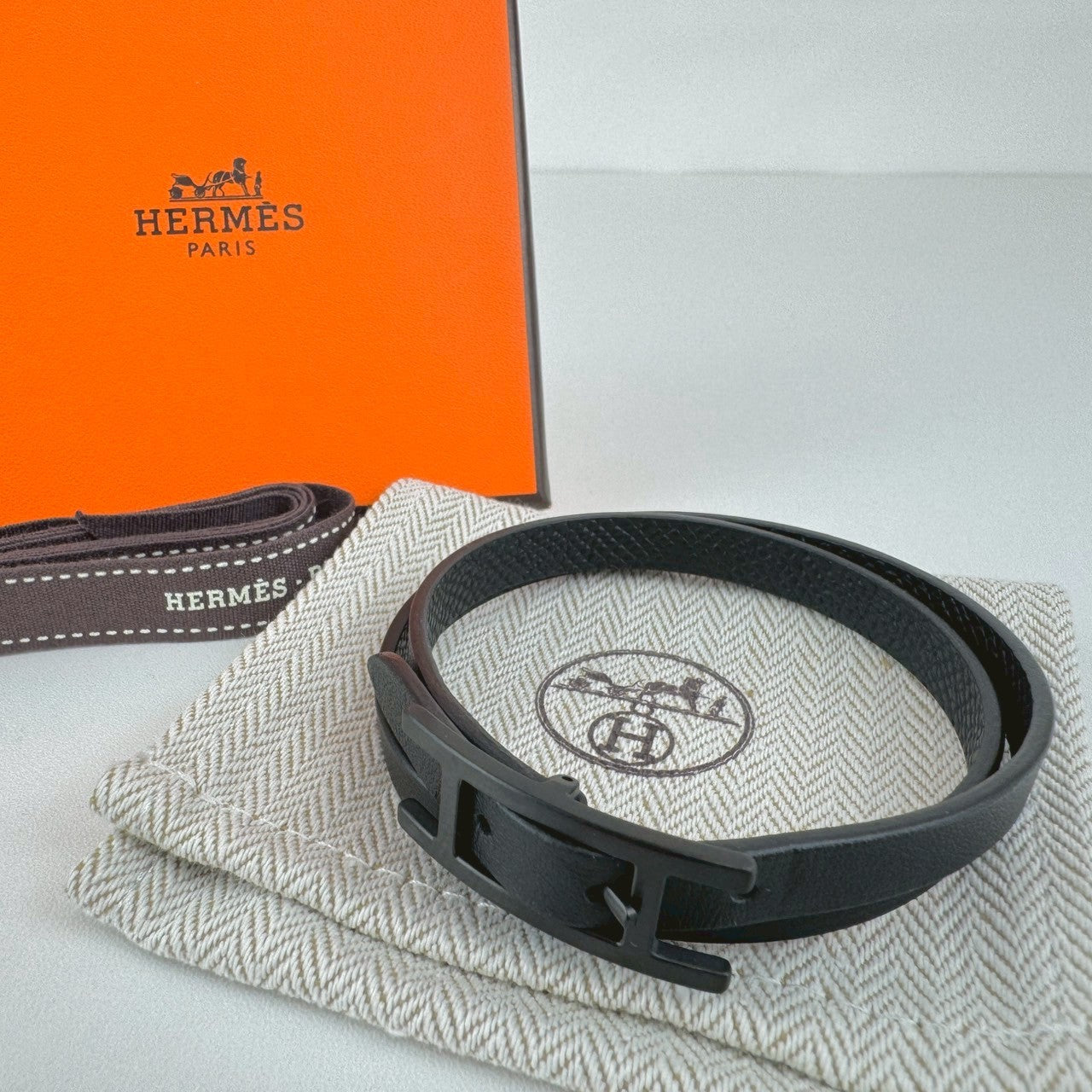 Behapi Double Tour bracelet レザーブレスレット Black ブラック Black Swift スウィフト Epsom エプソン