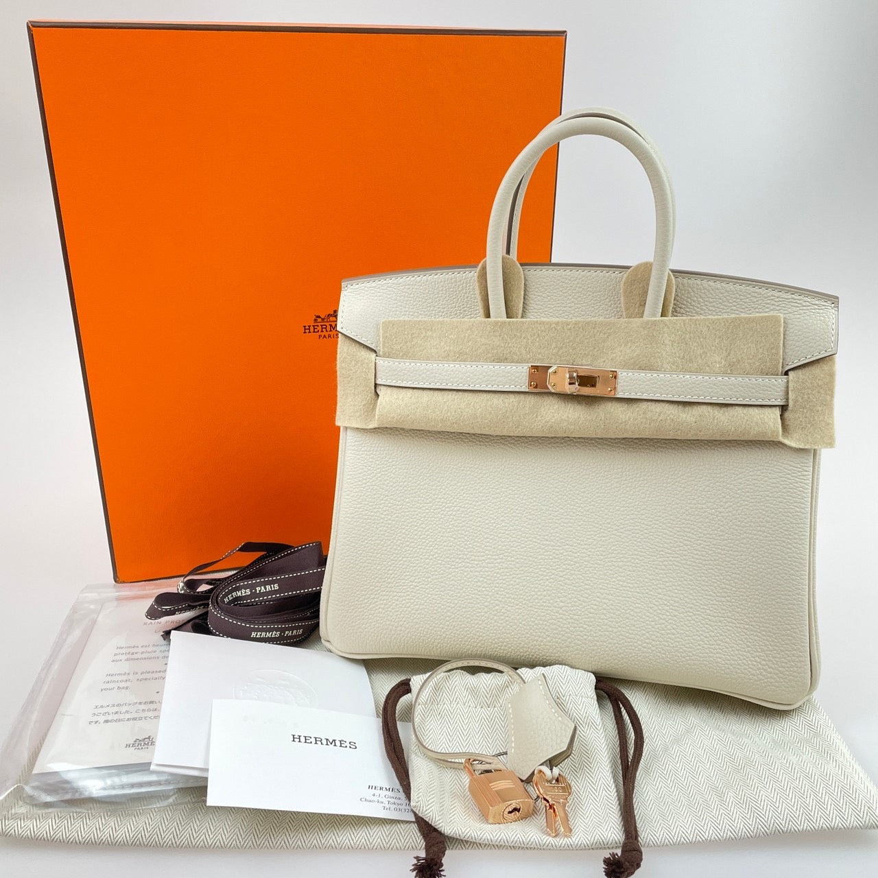 Birkin25 バーキン25 Craie クレ Togo トゴ ピンクゴールド金具 U刻印