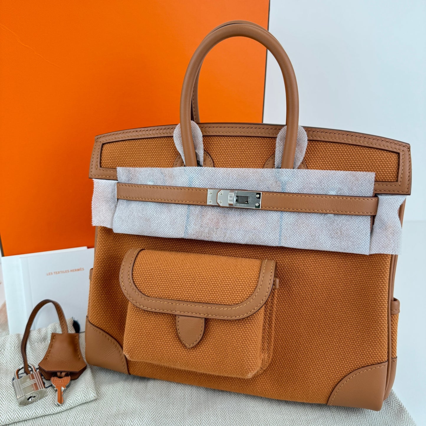 Birkin25 cargo バーキン25 カーゴ Gold ゴールド Toile goelan/Swift トワルゴエラン/スイフト PHW シルバー金具 Stamp-W W刻印
