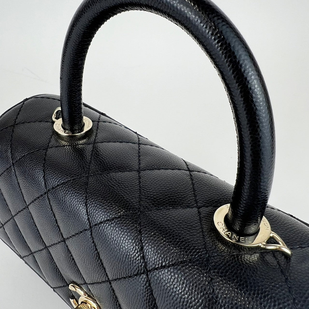 ココハンドル24 Caviar skin キャビアスキン Black ブラック GHW ゴールド金具