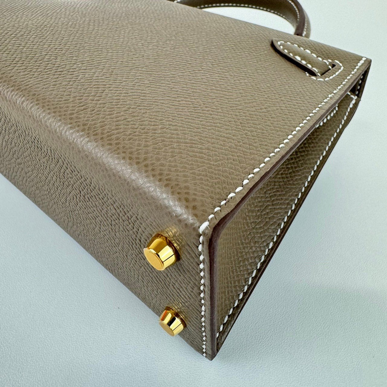 Mini kelly ミニケリー Stamp-W W刻印 Epsom エプソン Etoupe エトープ GHW ゴールド金具