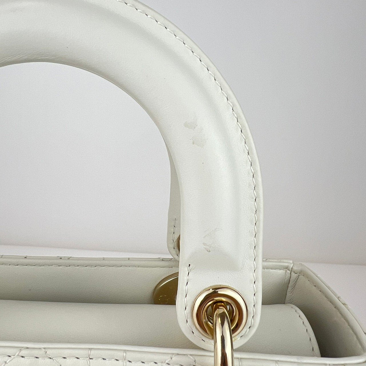LADY DIOR レディディオール Lambskin ラムスキン White ホワイト ハート型 10-MA-0281 レディースバッグ ハンドバッグ