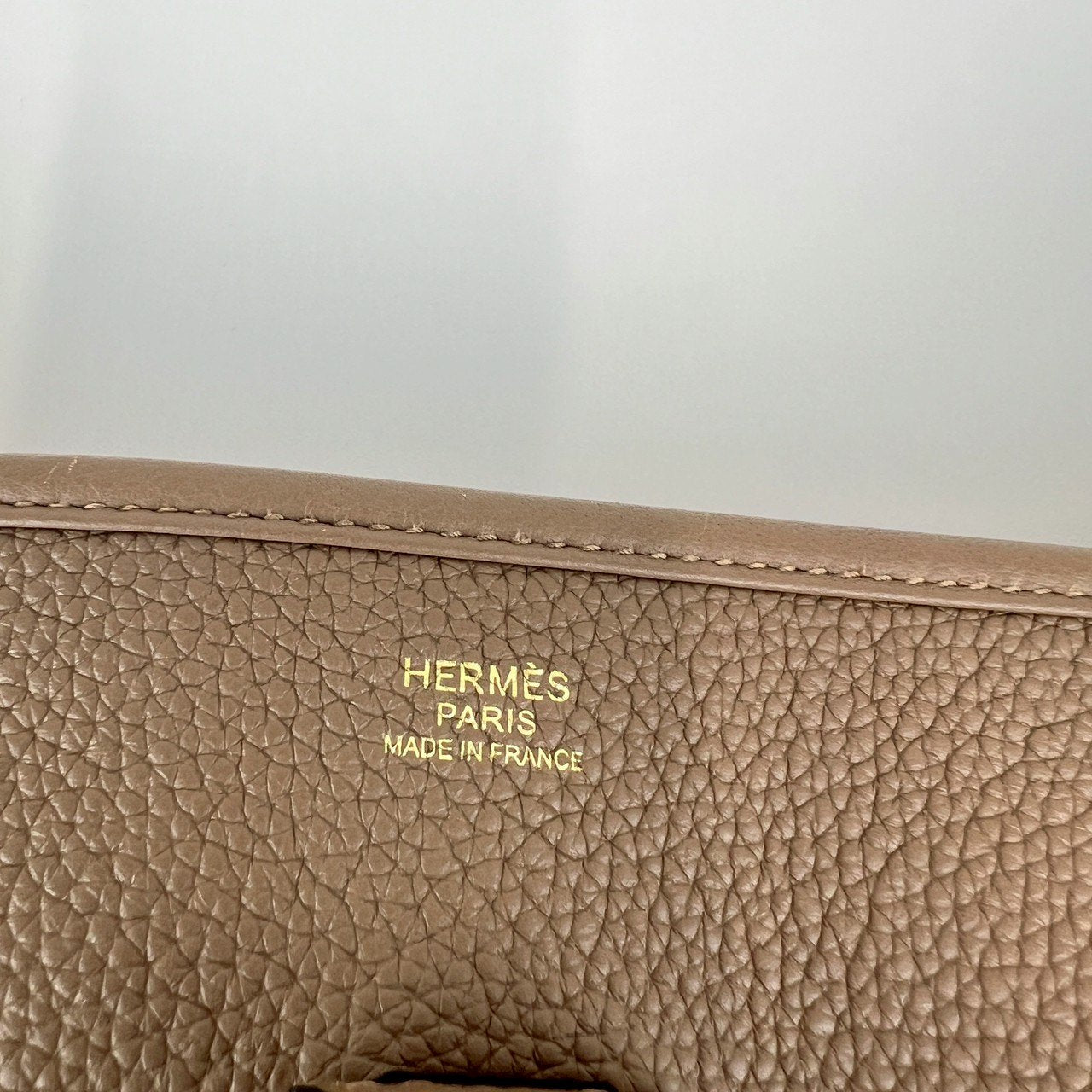 Hermès エルメス Evlyn PM エヴリンPM Stamp-Z Z刻印 Taurillon Clemence トリヨンクレマンス Etoupe エトープ GHW ゴールド金具