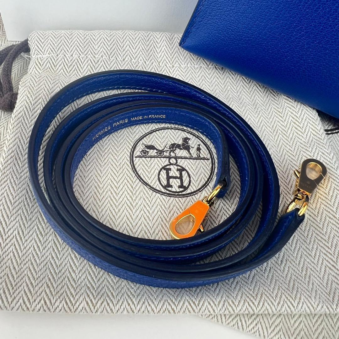 Mini kelly ミニケリー Blue royal ブルーロイヤル Chevre シェーブル GHW ゴールド金具 B刻