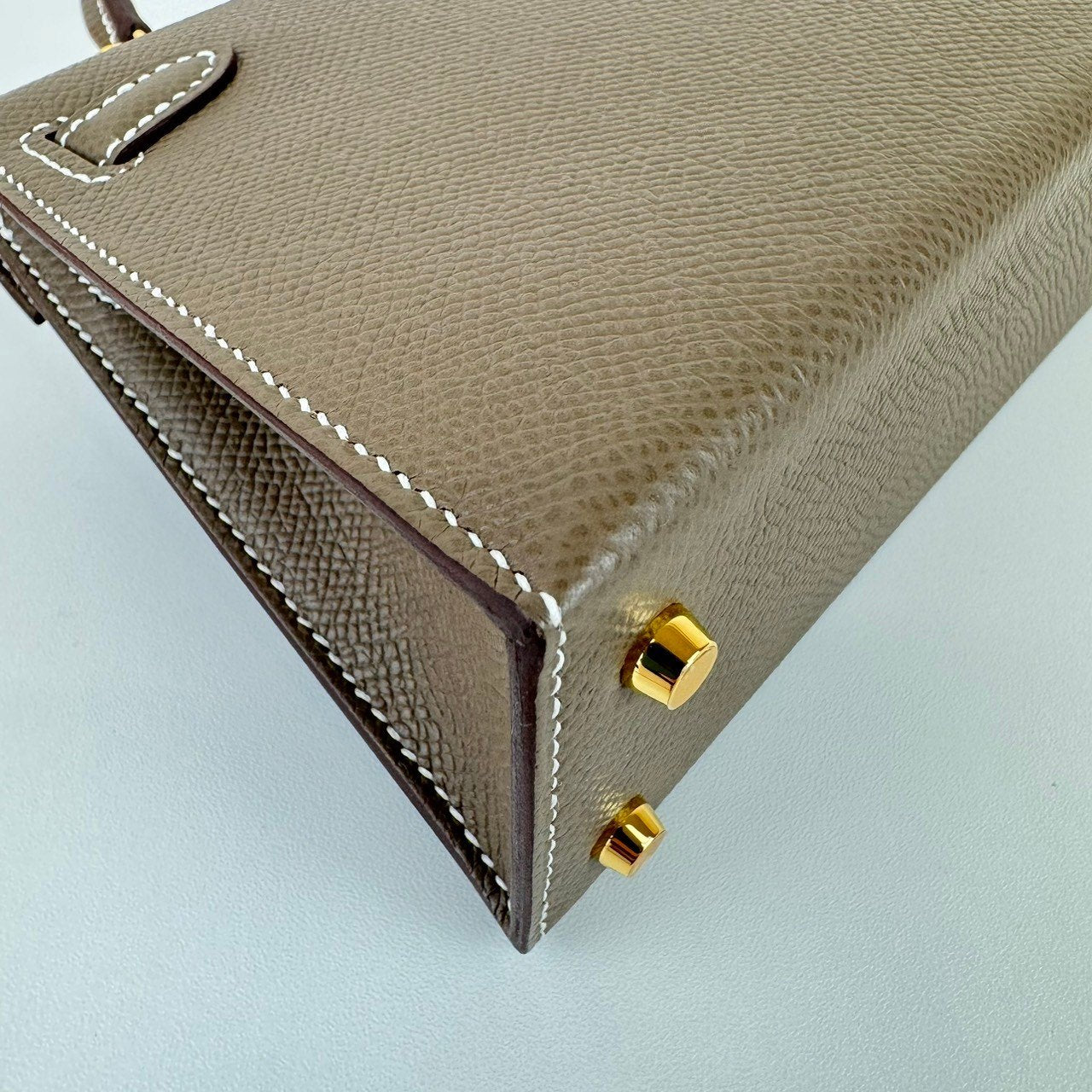 Mini kelly ミニケリー Stamp-W W刻印 Epsom エプソン Etoupe エトープ GHW ゴールド金具