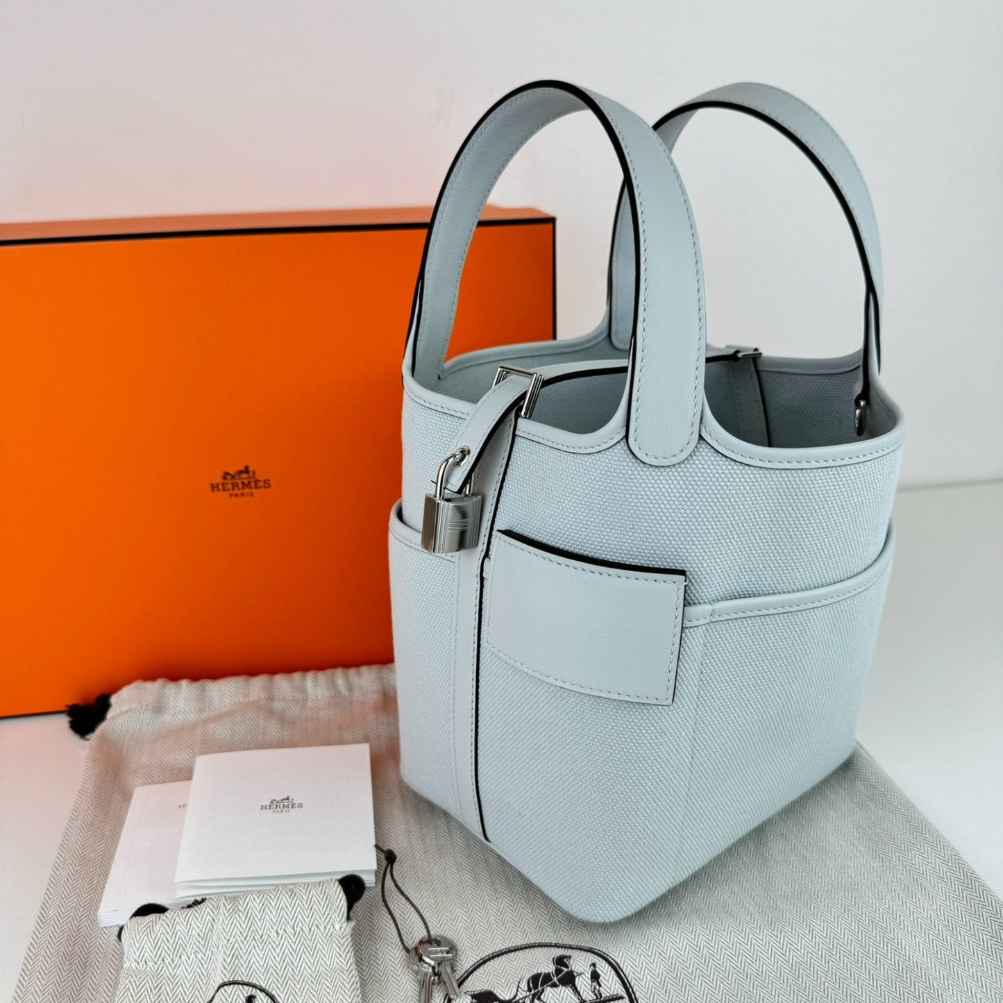 Picotin lock cargo PM ピコタンロックカーゴPM Gris platine グリプラチナ Toile goeland/Swift トワルゴエラン/スイフト PHW シルバー金具 Stamp-W W刻印