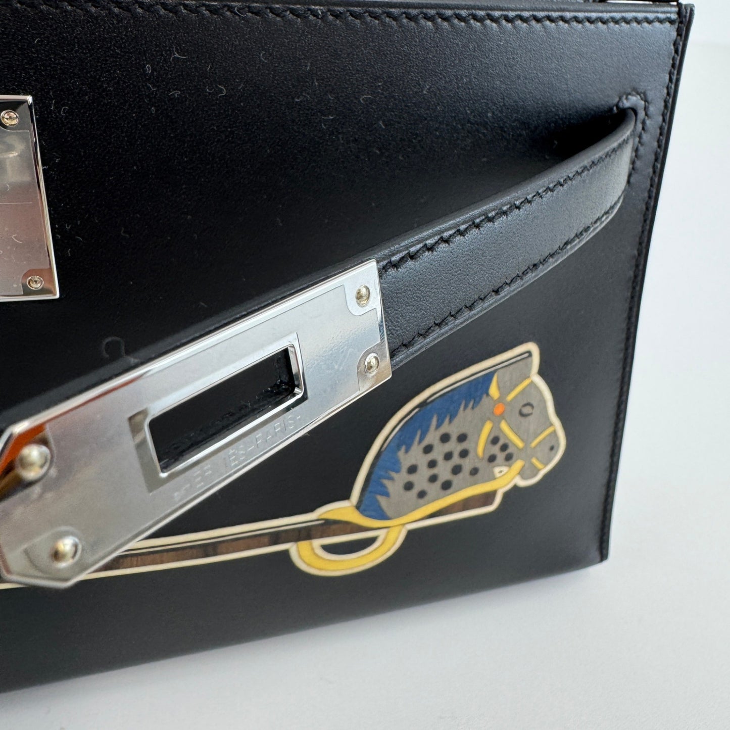 Hermès エルメス Kelly elan cheval de bois ケリーエラン シュヴァル ドゥ ボワ Stamp-W W刻印 Tadelakt タデラクト Black ブラック PHW シルバー金具