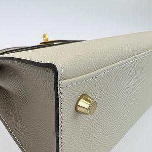 Kelly25 PO ケリー25 Gris asphalte/Craie グリスアスファルト/クレ Epsom エプソン GHW ゴールド金具 U刻