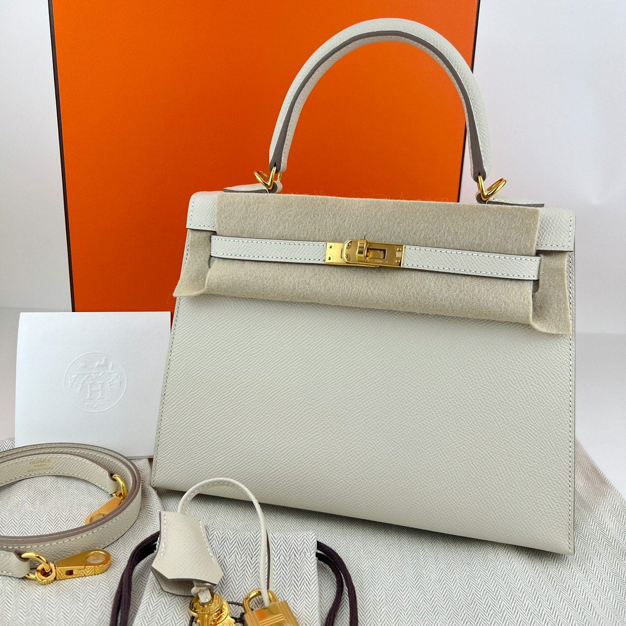 Kelly25 ケリー25 Craie クレ GHW ゴールド金具 Epsom エプソン Stamp-W W刻印
