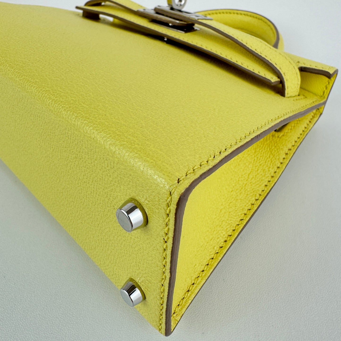 Mini kelly ミニケリー Limoncello リモンチェッロ PHW シルバー金具 Chevre シェーブル Stamp-B B刻印