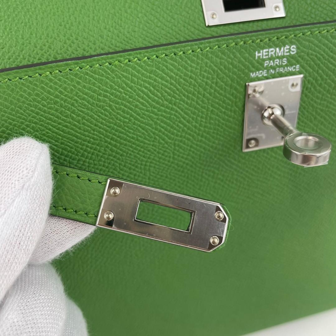 新品 HERMES エルメス Kelly25 ケリー25 Vert yucca ヴェールユッカ Epsom エプソン PHW シルバー金具 B刻