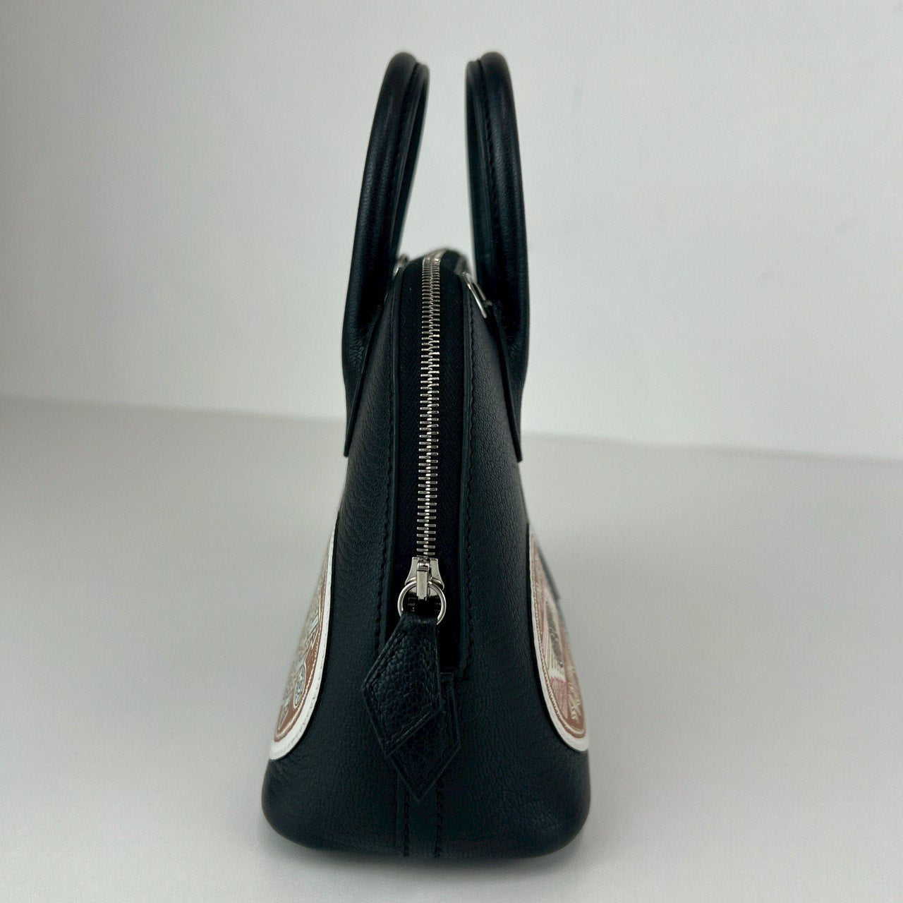 Hermès エルメス Bolide 1923 mini Pique Colle ボリード1923ミニ ピケ コレ 100周年記念モデル Stamp-W W刻印 Chevre シェーブル Black ブラック PHW シルバー金具