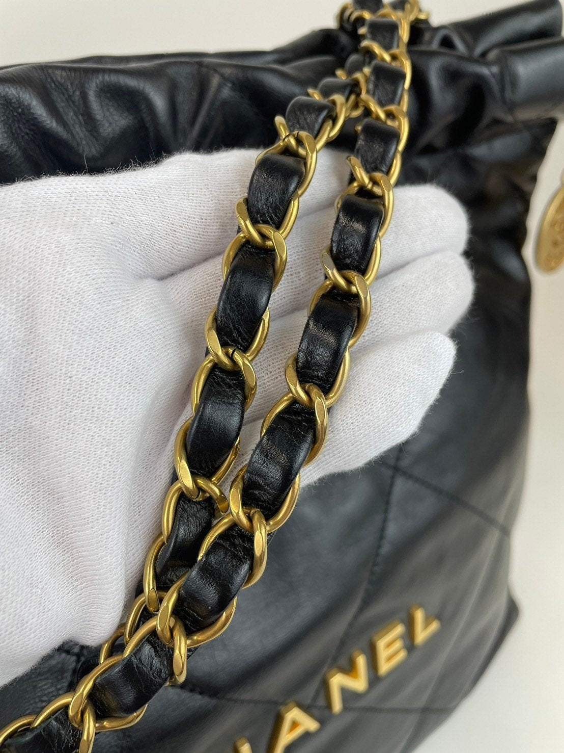 CHANEL22 シャネル22 Black ブラック GHW ゴールド金具 レディース チェーンバッグ