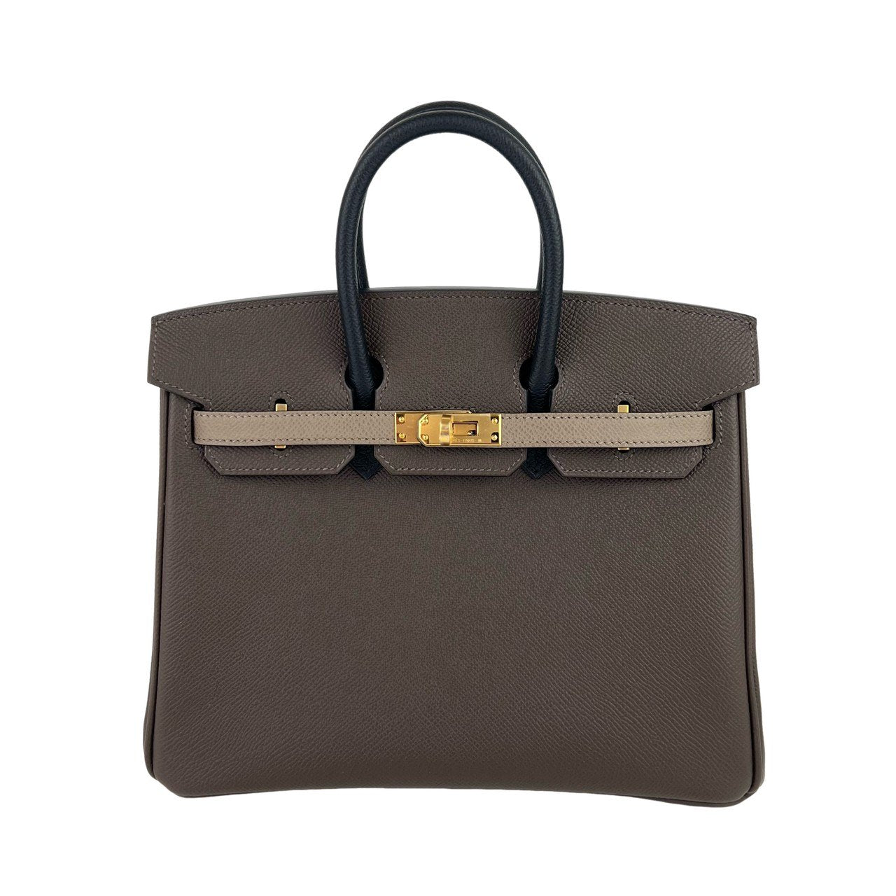 Birkin25 tricolor バーキン25 Ecorce/Etoupe/Black エコルセ/エトープ/ブラック GHW ゴールド金具 Stamp-W W刻印