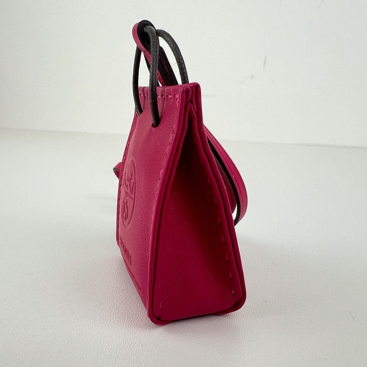 新品未使用 HERMES エルメス Sac orange サックオランジュ Rose mexico ローズメキシコ Agneau Milo アニョーミロ バッグチャーム ストラップ キーホルダー