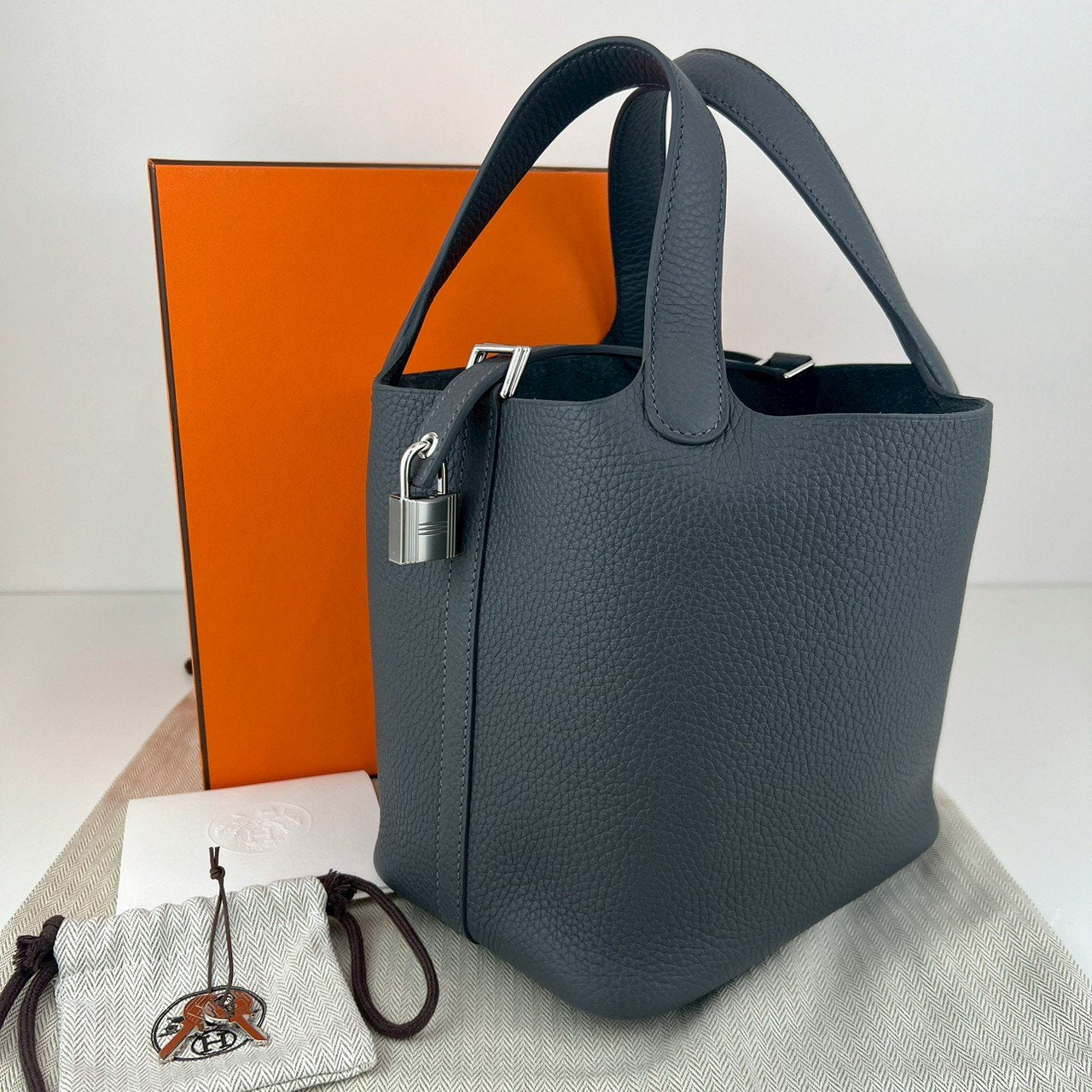 Picotin Lock PM ピコタンロック18 Etain エタン PHW シルバー金具 Taurillon clemence トリヨンクレマンス Stamp-W W刻印
