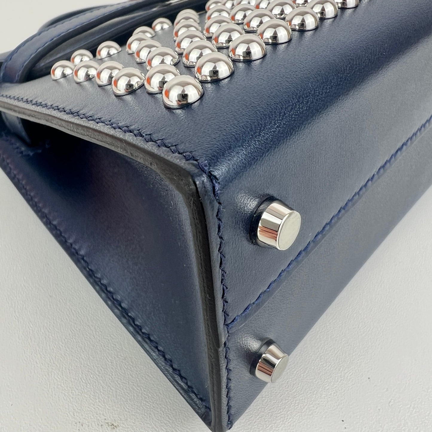 Mini kelly cloute ミニケリークルーテ Blue abysse ブルーアビス PHW シルバー金具 Stamp-K K刻印 Box calf ボックスカーフ