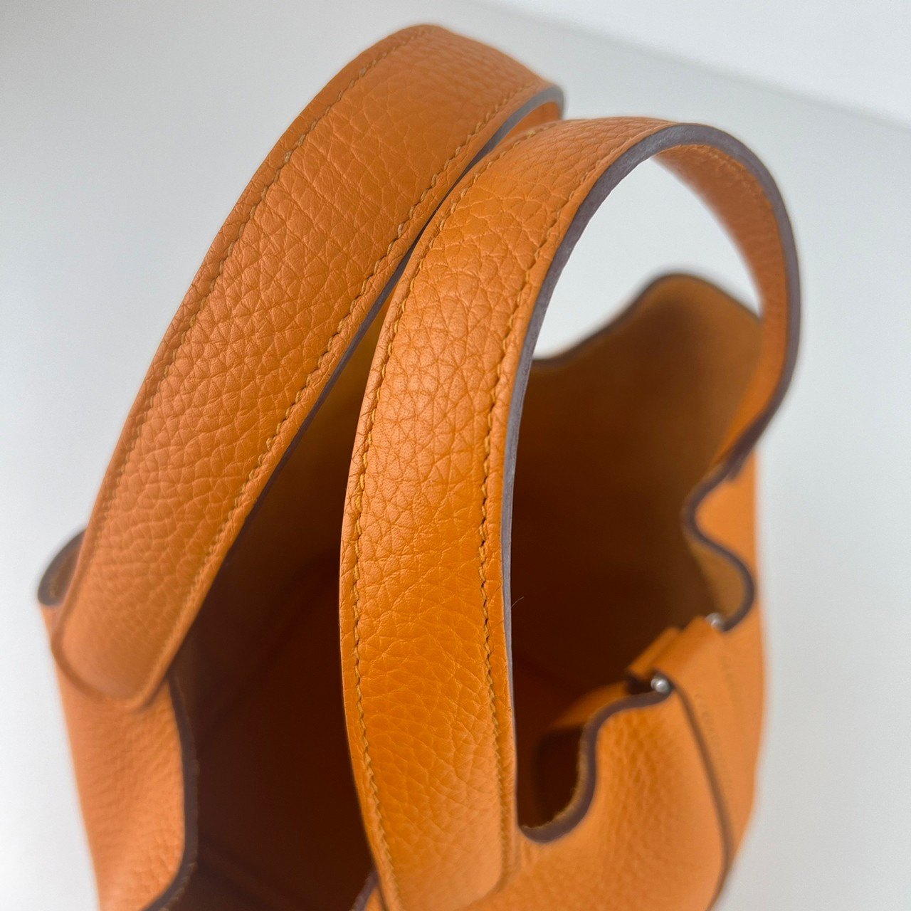 Picotin lock PM ピコタンロックPM Orange オレンジ Taurillon Clemence トリヨンクレマンス PHW シルバー金具 Stamp-C C刻印