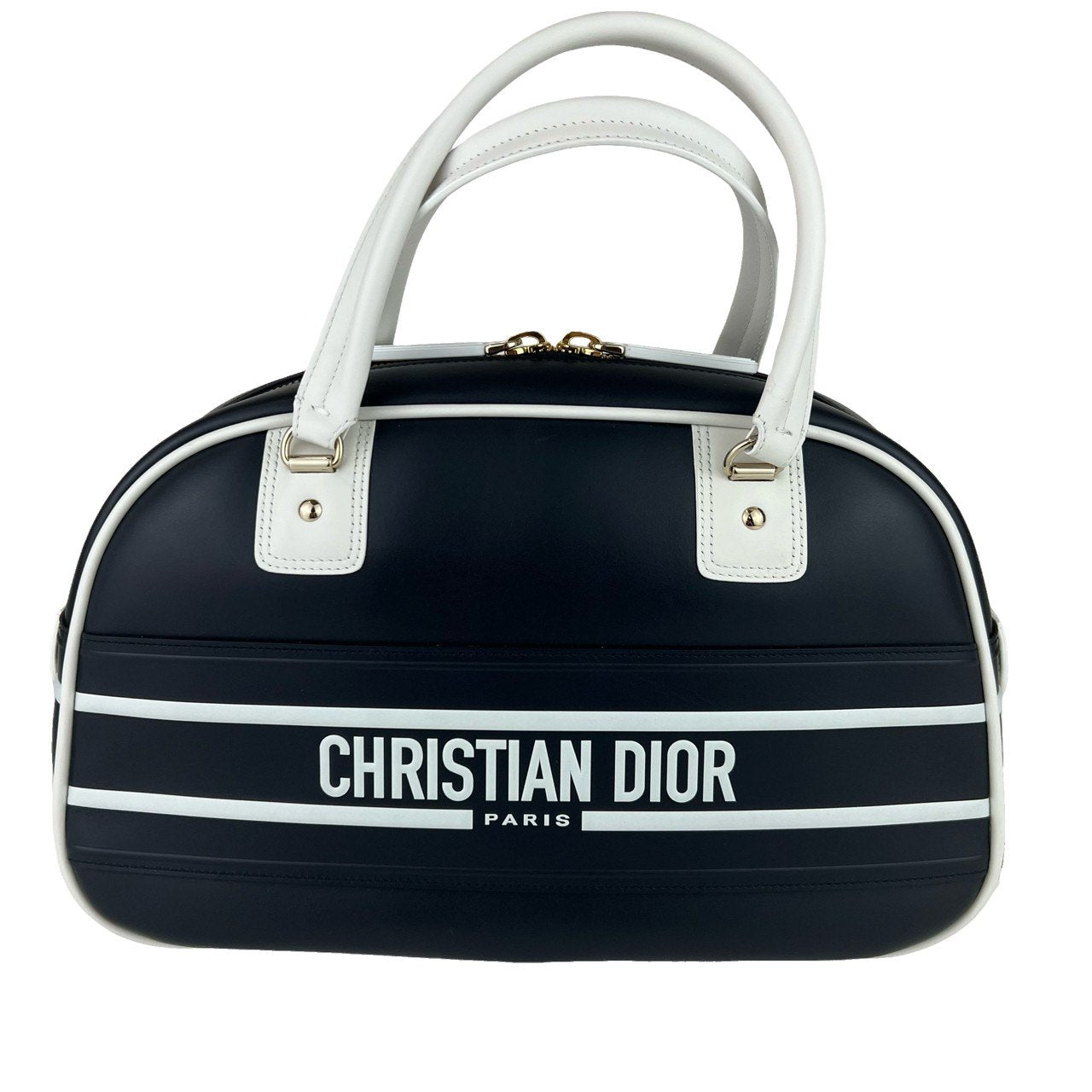 Dior Vibe Medium Classic Bowling Bag ディオール ヴァイブ ミディアム クラシック ボーリングバッグ ネイビー ゴールド金具