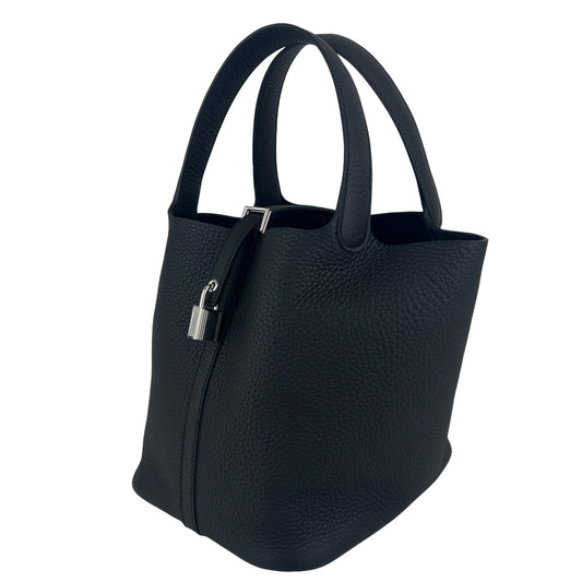 Picotin lock MM ピコタンロックMM Black ブラック Clemence クレマンス PHW シルバー金具 Stamp-K K刻印