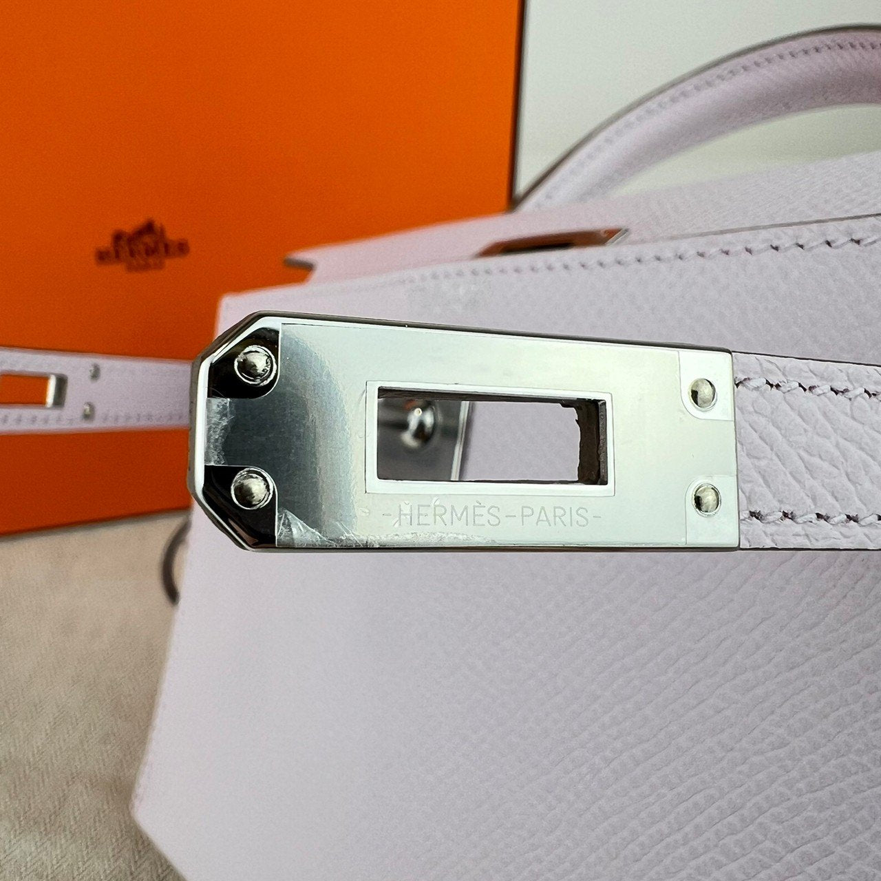 Mini kelly ミニケリー Mauve pale モーヴパール PHW シルバー金具 Epsom エプソン B刻