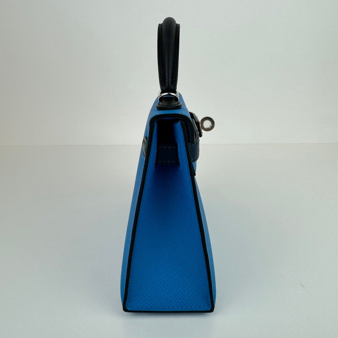 Mini kelly Tricolor ミニケリー トリコロール ブルー PHW シルバー金具 W刻