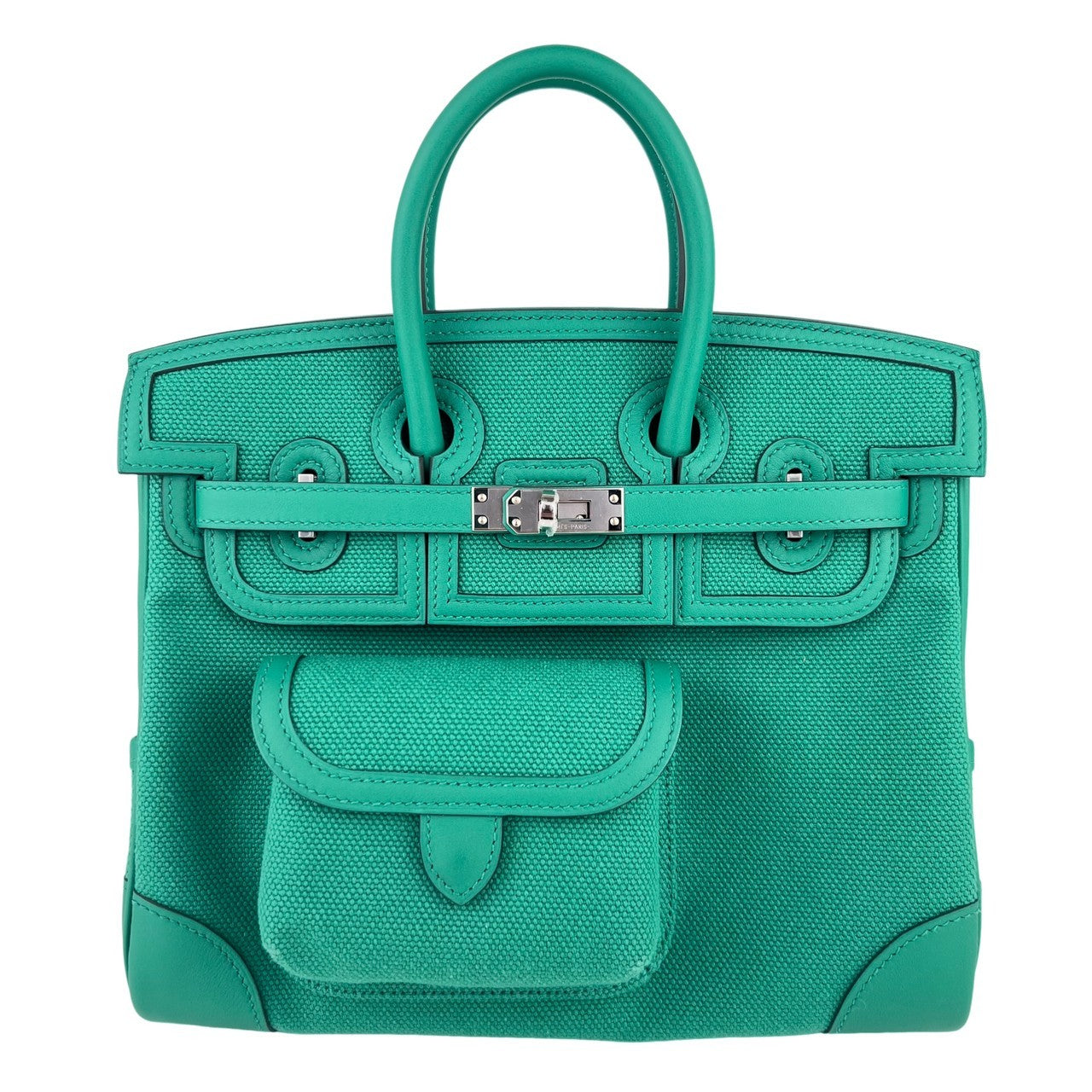Birkin25 Cargo バーキン25 カーゴ Vert vertigo ヴェールヴェルティゴ W刻印 Toile gieland/Swift PHW シルバー金具