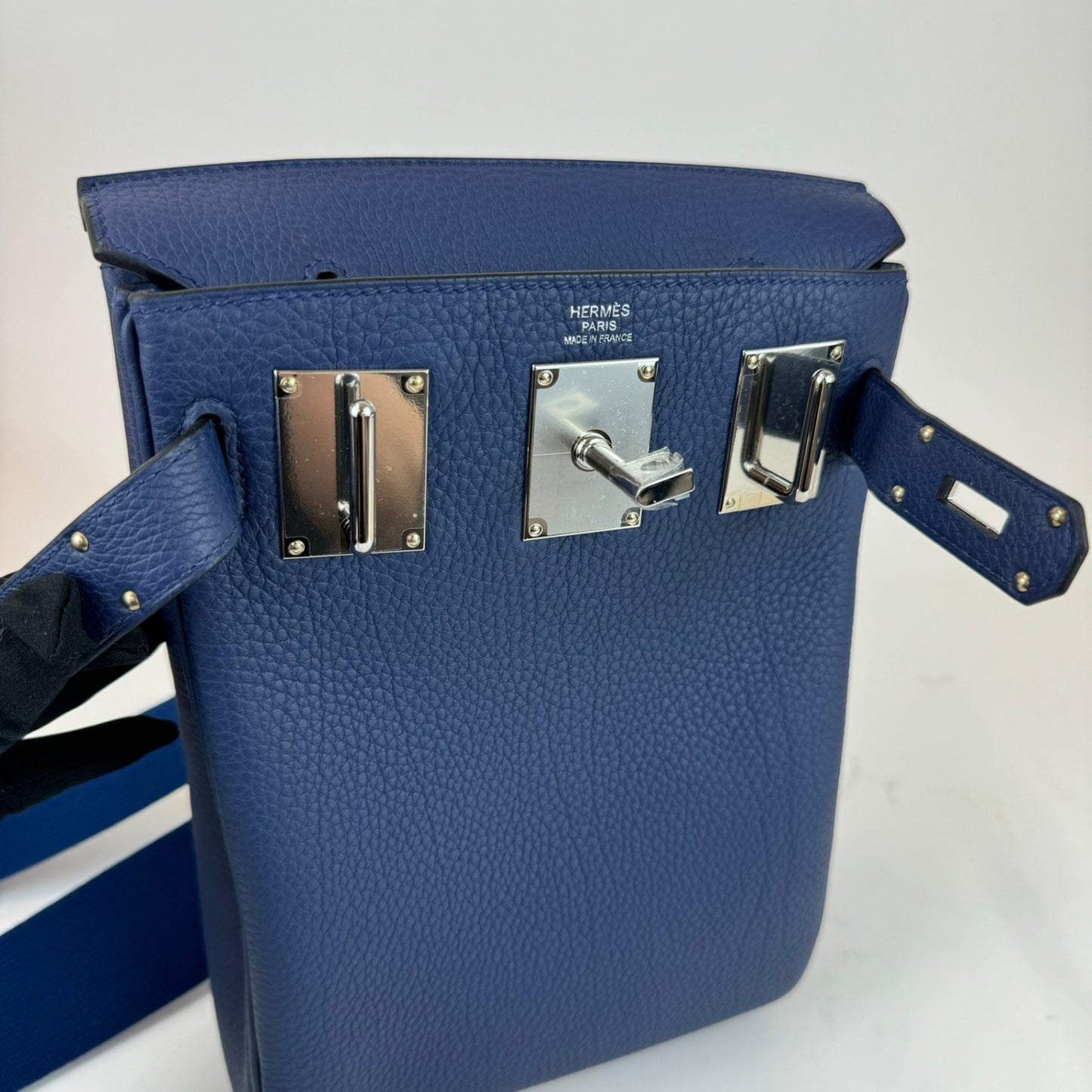 新品 HERMES エルメス Hac a dos PM アッカドPM Blue de press ブルードプリュス Togo トゴ PHW シルバー金具 B刻