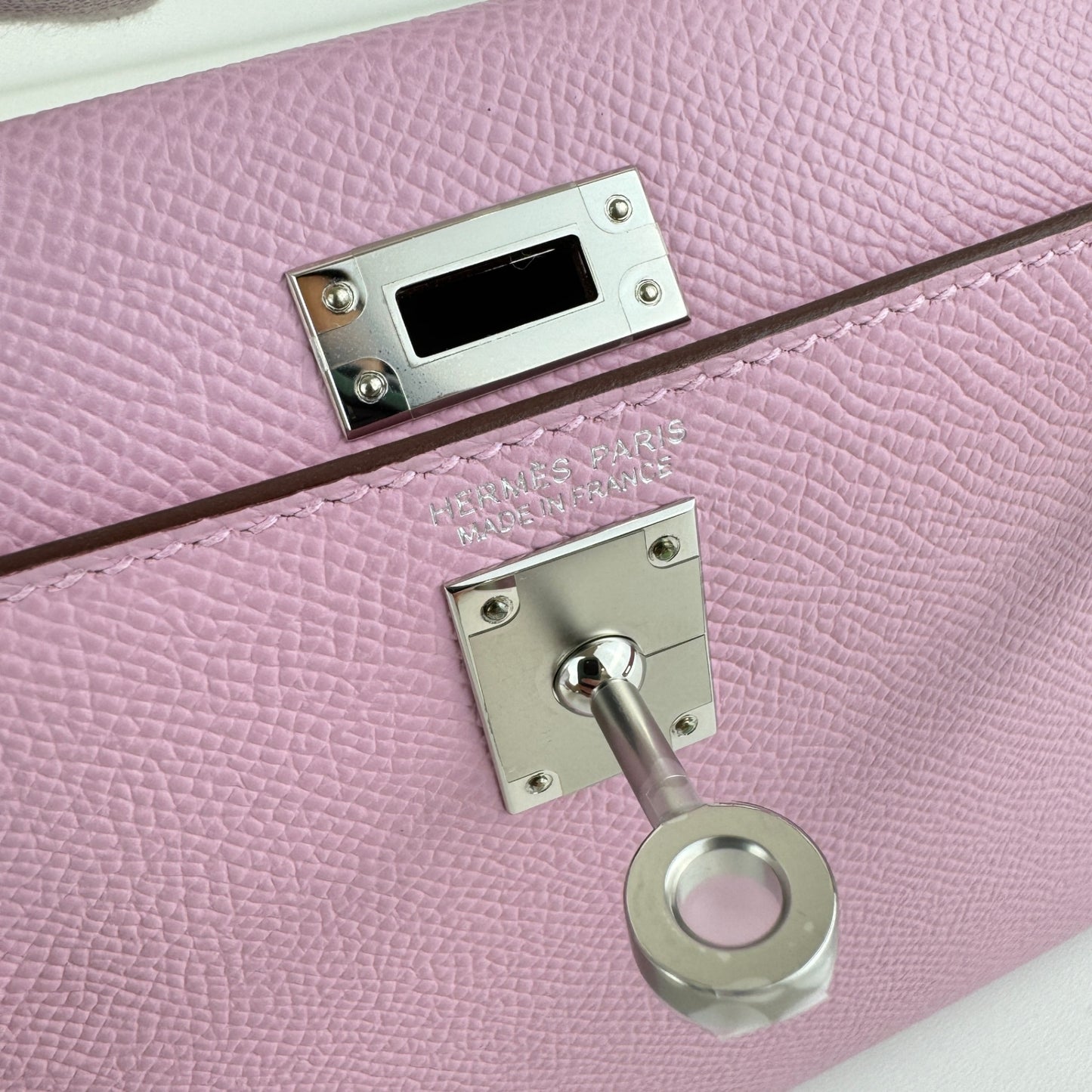 Mini kelly ミニケリー Stamp-B B刻印 Epsom エプソン Mauve sylvestre モーヴシルベストル PHW シルバー金具