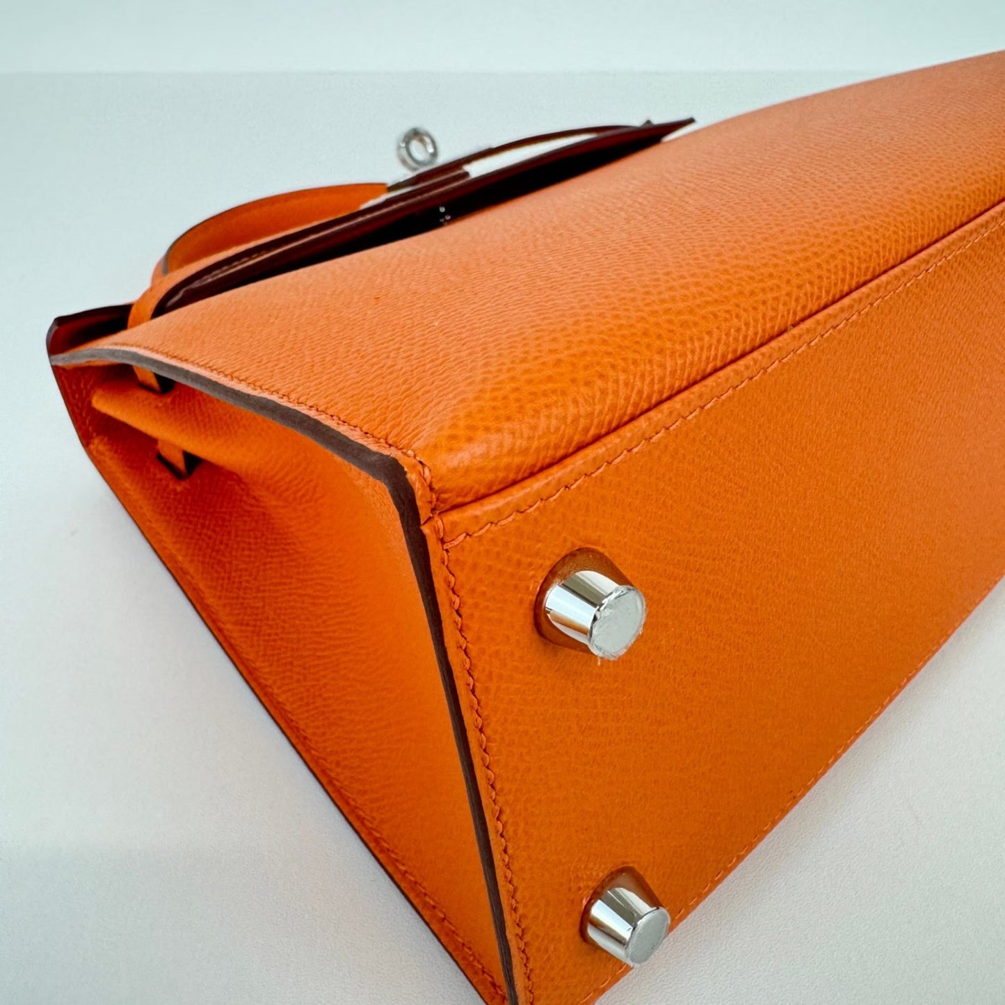 Kelly25 ケリー25 Stamp-W W刻印 Epsom エプソン Orange オレンジ PHW シルバー金具
