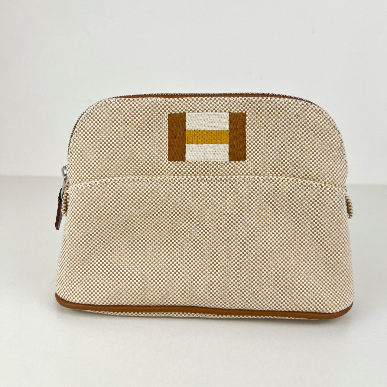 Hermès エルメス Trousse Bolide casaque mini ボリードポーチ カザック ミニ 綿100% Miel ミール