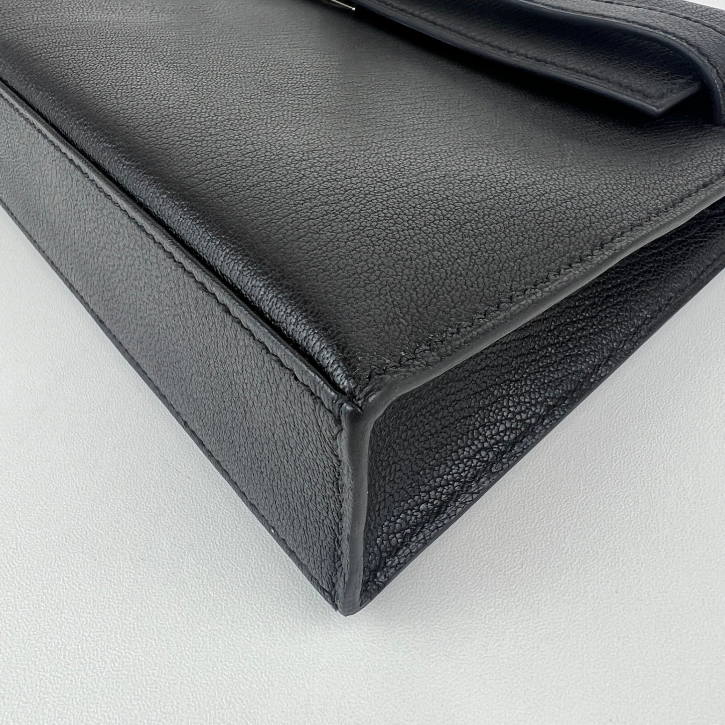 Kelly elan ケリーエラン Black ブラック Chevre シェーブル PHW シルバー金具 Stamp-B B刻印