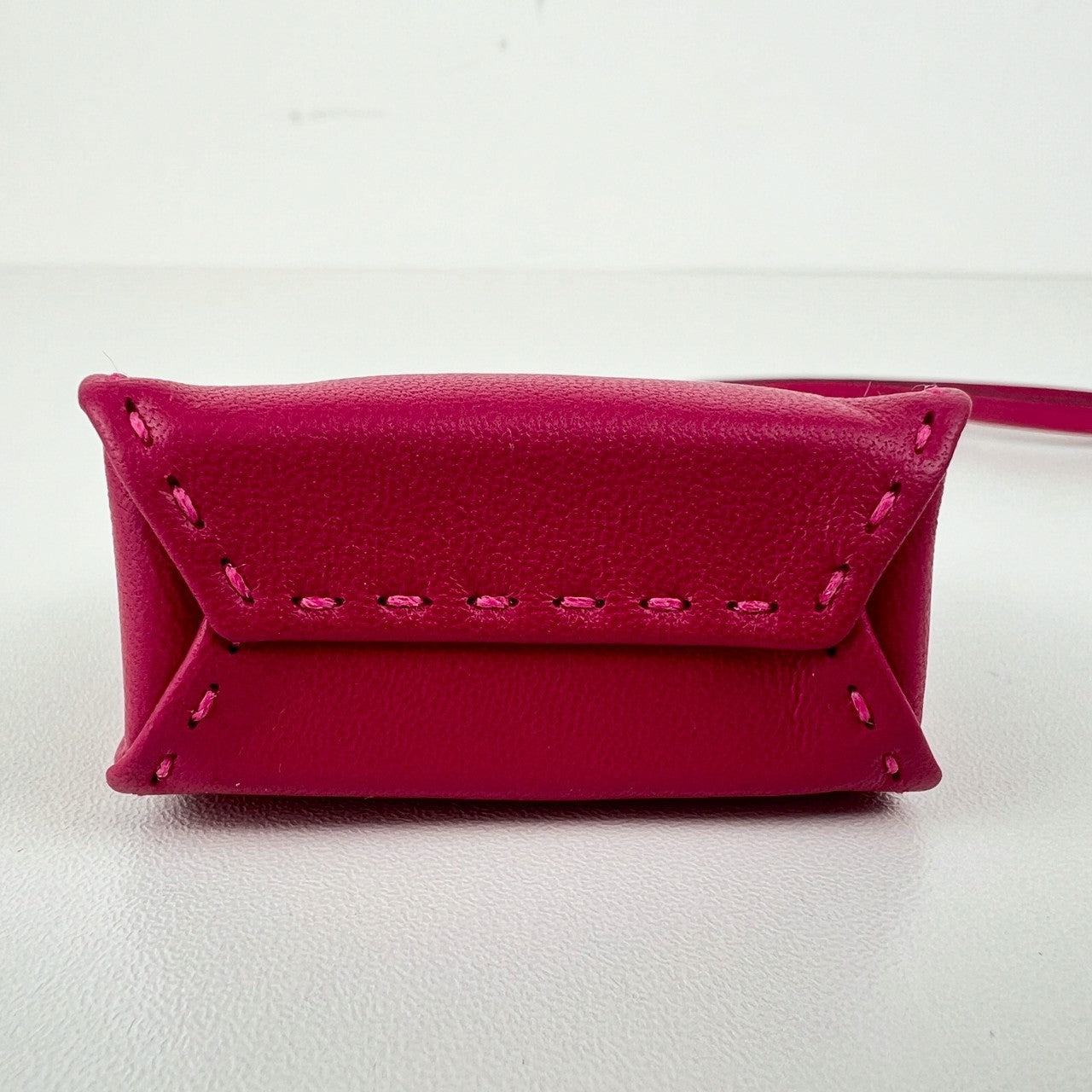 新品未使用 HERMES エルメス Sac orange サックオランジュ Rose mexico ローズメキシコ Agneau Milo アニョーミロ バッグチャーム ストラップ キーホルダー