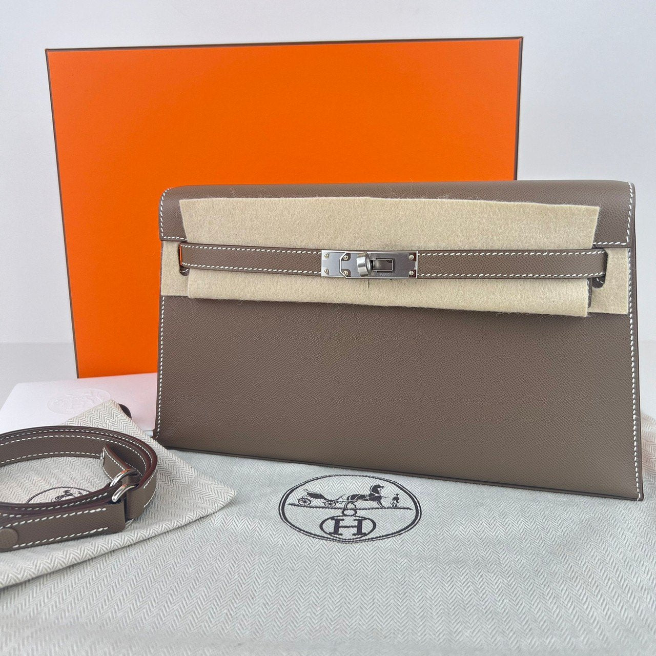 Kelly Elan ケリーエラン Etoupe エトープ PHW シルバー金具 Madame マダム Stamp-W W刻印