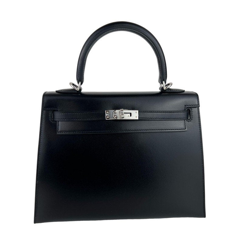 Kelly25 ケリー25 Black ブラック Boxcalf ボックスカーフ PHW シルバー金具 Stamp-W W刻印