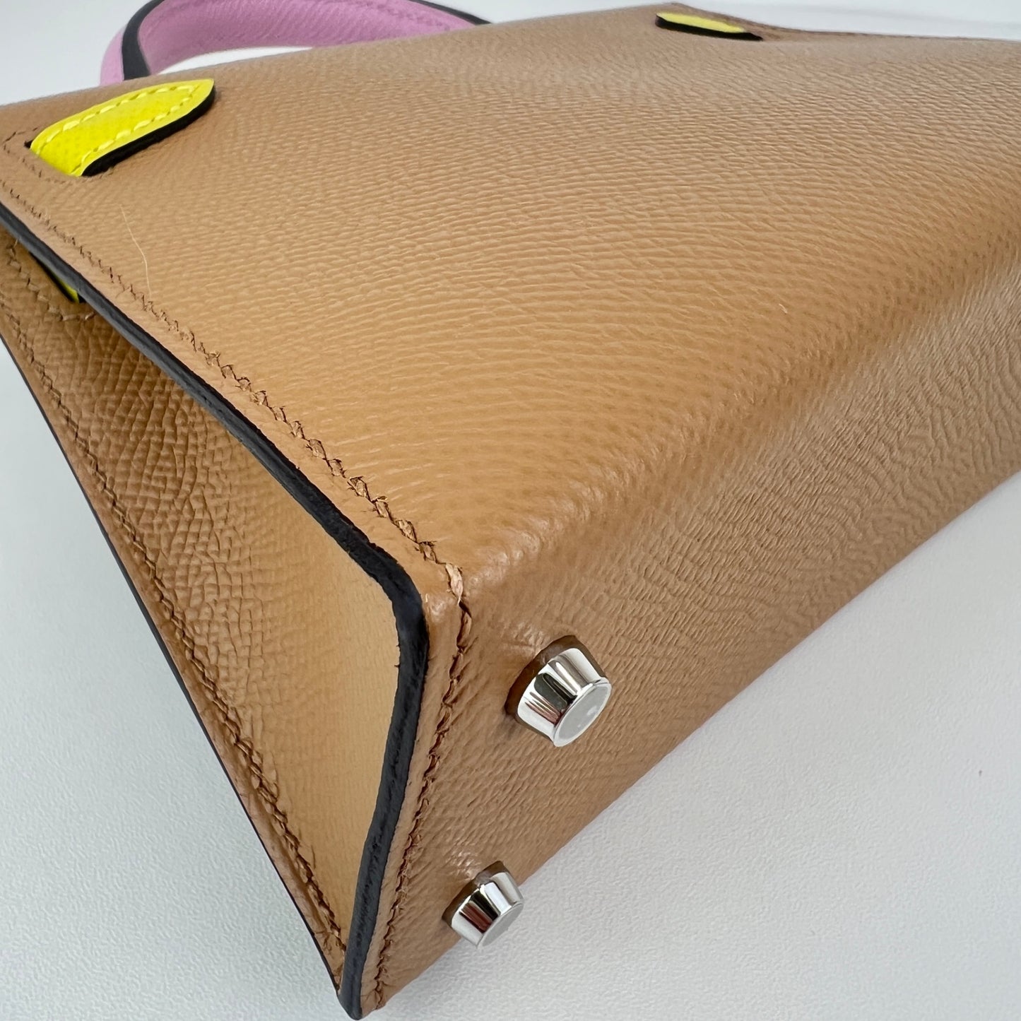 Mini kelly tricolor ミニケリートリコロール Stamp-U U刻印 Epsom エプソン Chai/Mauve sylvester/Lime チャイ/モーヴシルベストル/ライム PHW シルバー金具