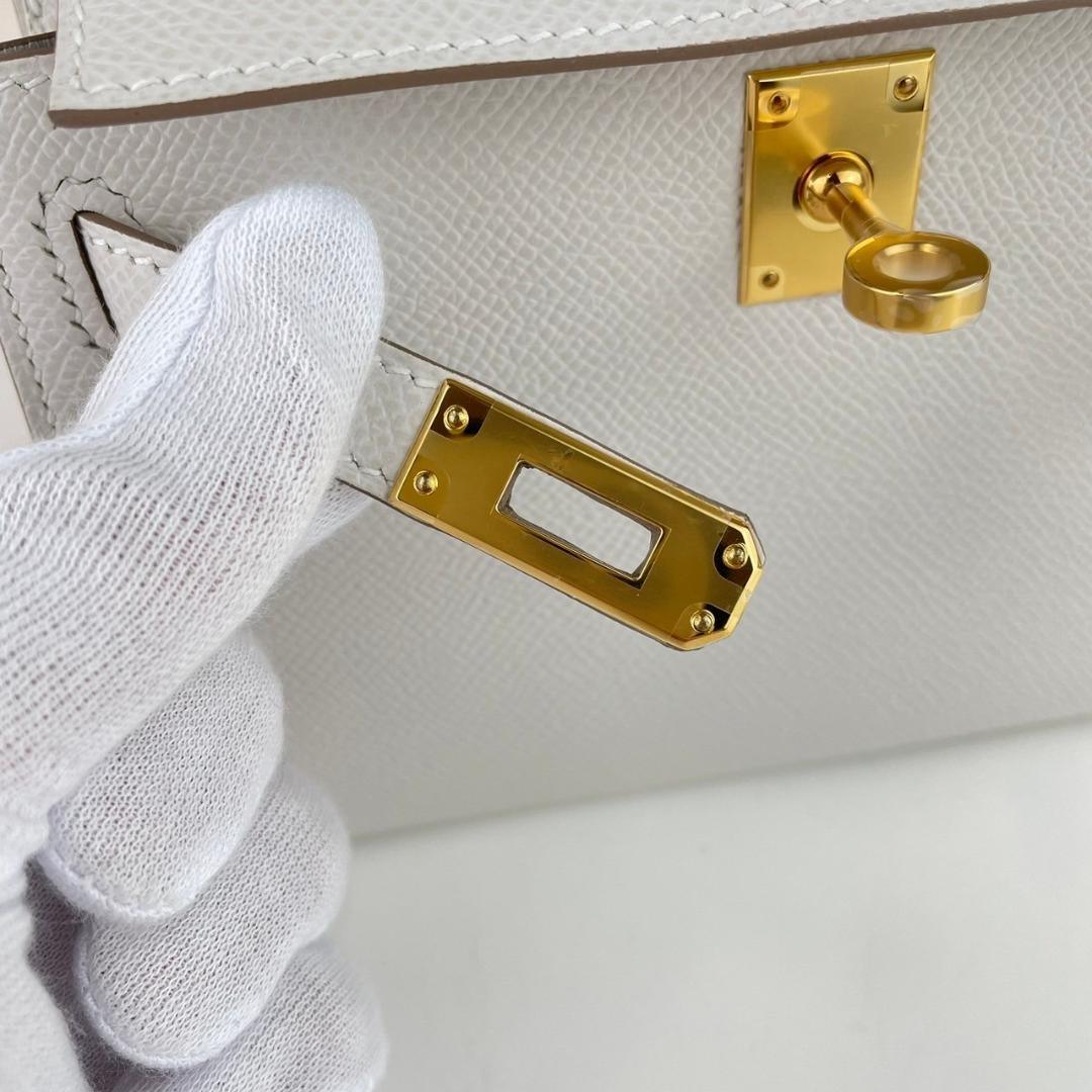 Mini kelly ミニケリー Gray pearl グリパール Epsom エプソン GHW ゴールド金具 B刻