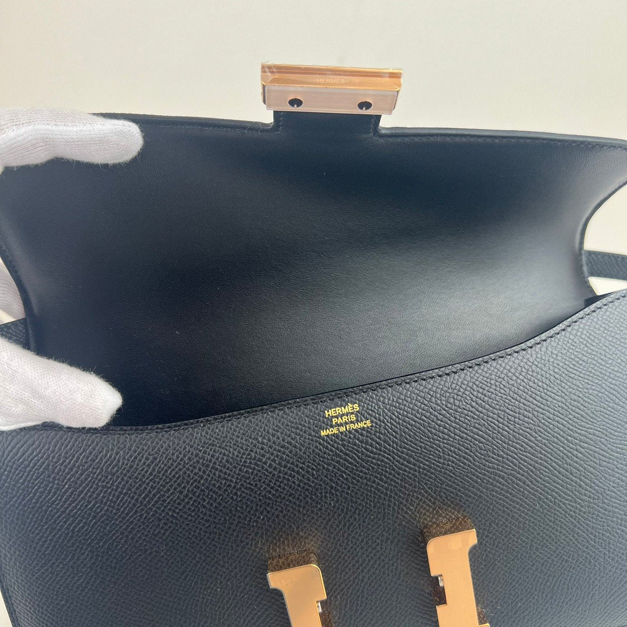 Constance elan コンスタンス エラン Black ブラック RGHW ローズゴールド金具 Epsom エプソン Stamp-W W刻印