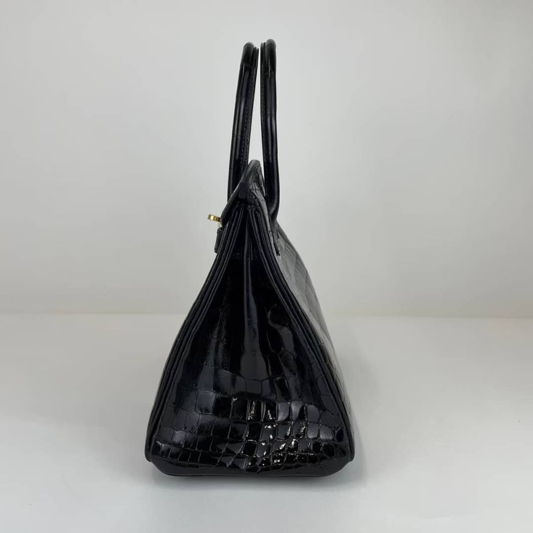 Birkin30 バーキン30 Black ブラック GHW ゴールド金具 Shiny crocodile シャイニークロコダイル Stamp-Y Y刻印