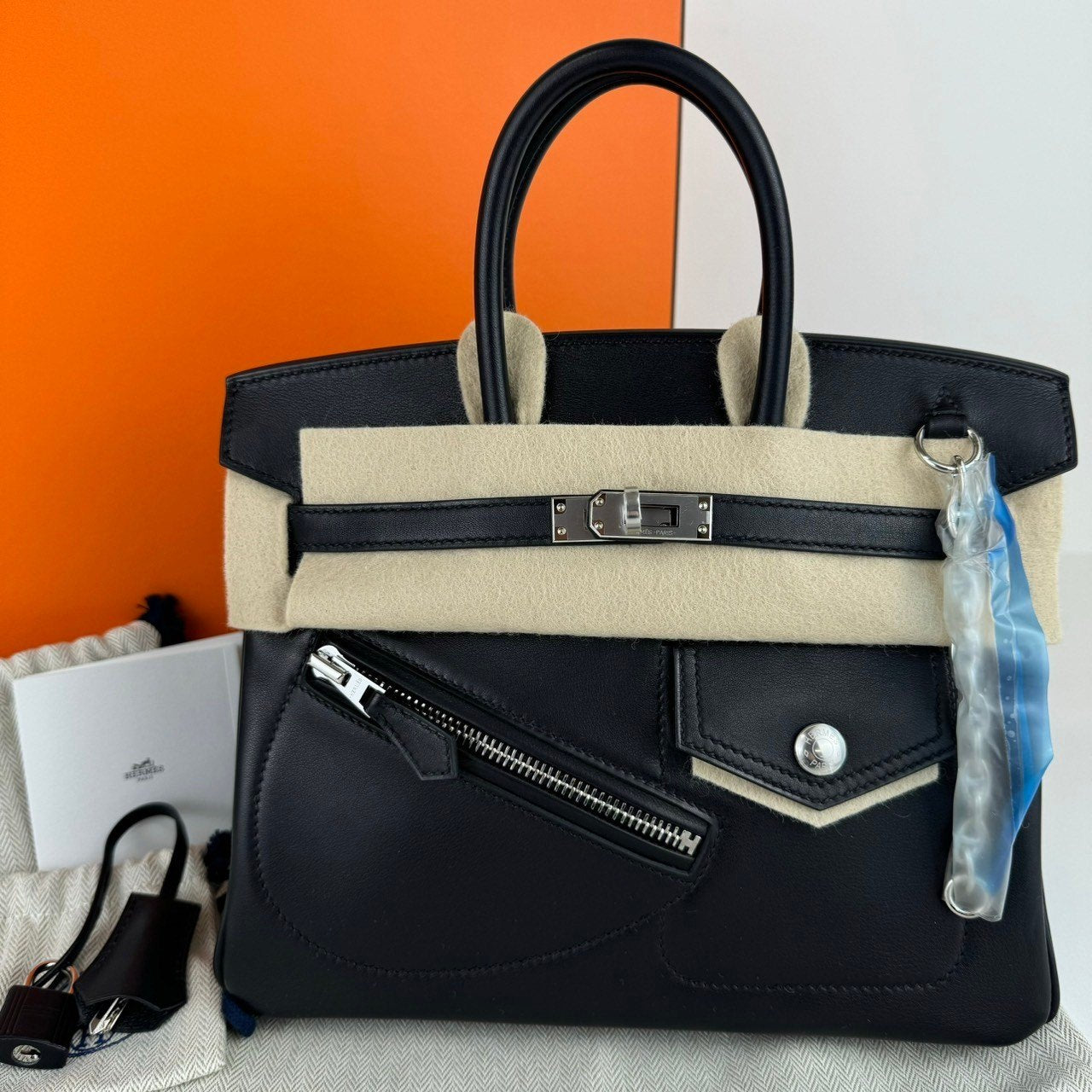 Birkin25 Rock バーキン25ロック Black ブラック PHW シルバー金具 W刻印 Veau Volupto ヴォーヴォリュプト