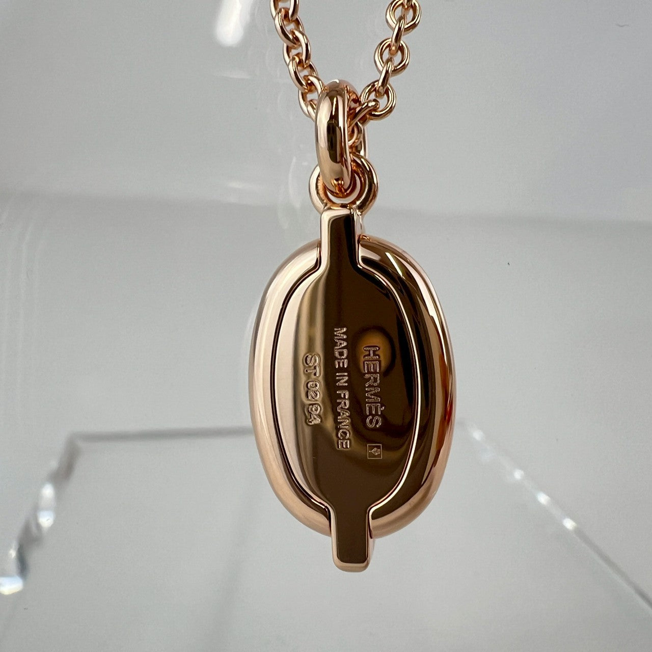 Hermès エルメス Mini Maillon pendant ミニ マイヨン ペンダント メタル Black / Rosegold :ブラック / ローズゴールド