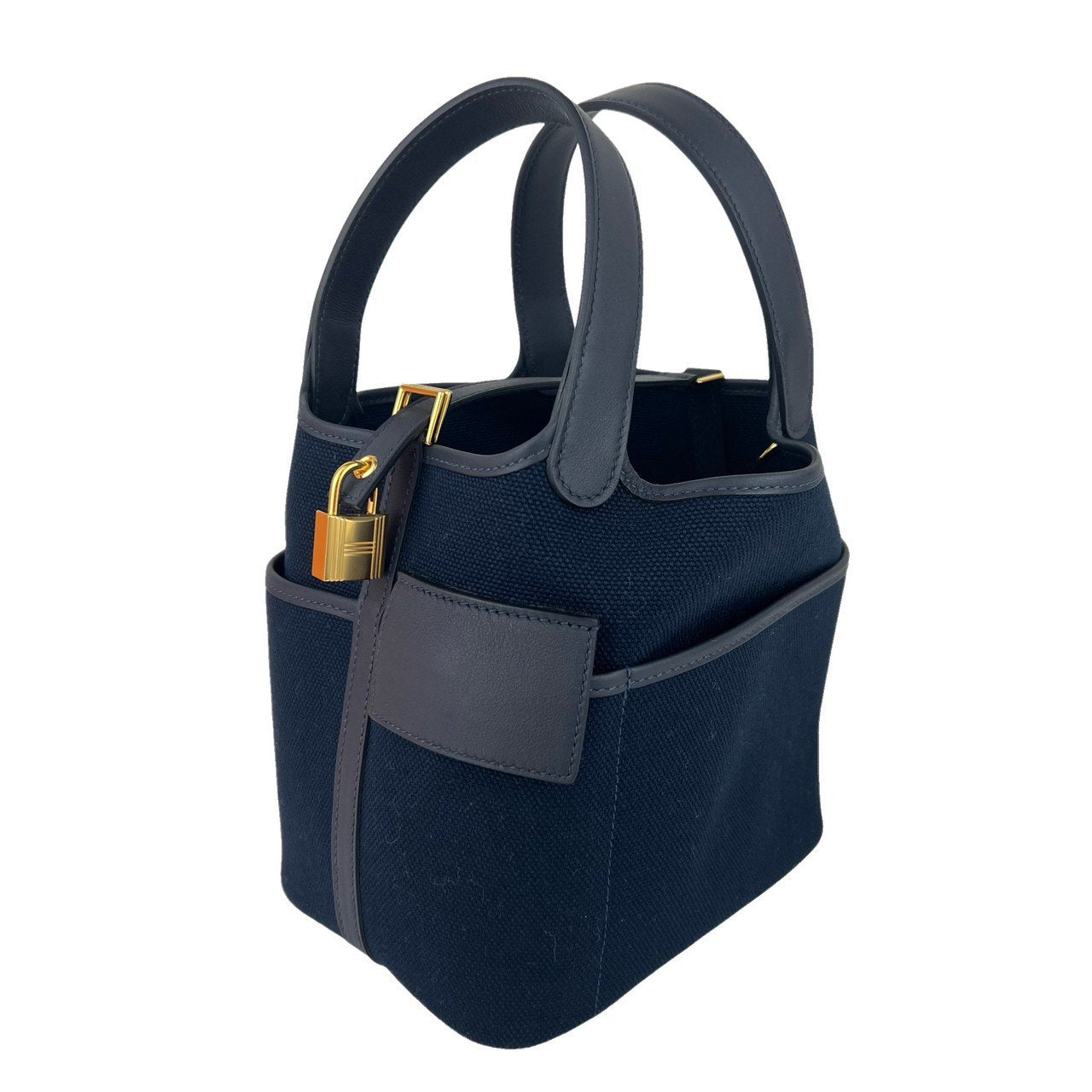 Picotin Lock PM ピコタンロック18 Bleu marine ブルーマリーン GHW ゴールド金具 Stamp-W W刻印
