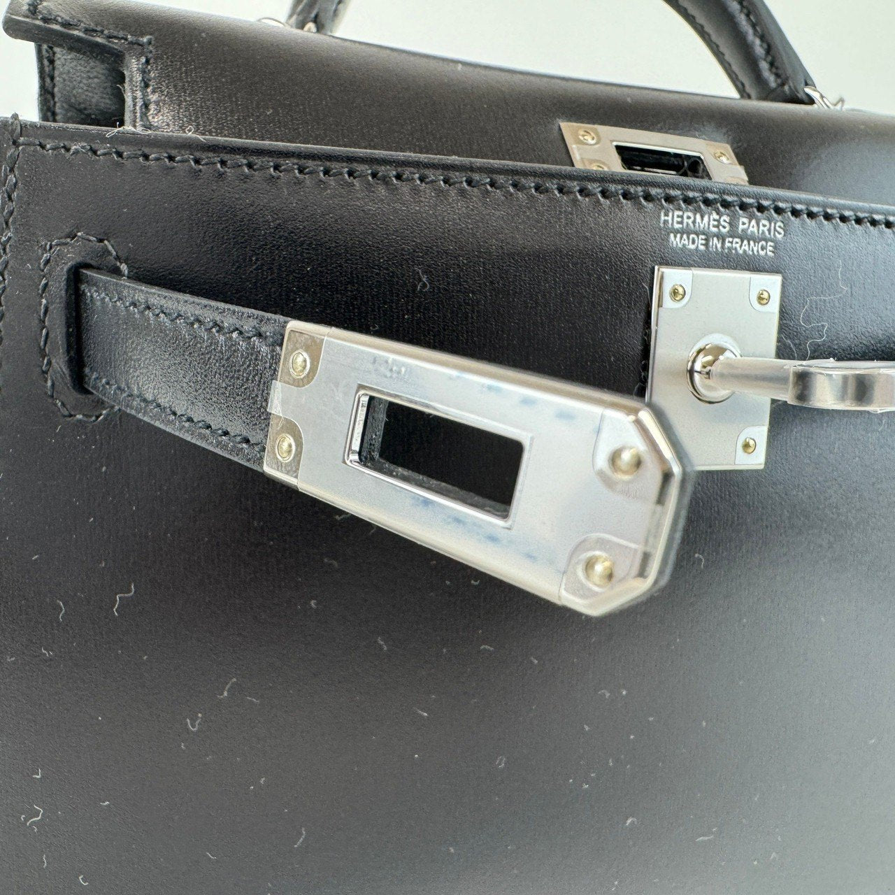 Mini kelly ミニケリー Black ブラック PHW シルバー金具 Box ボックス Stamp-U U刻印