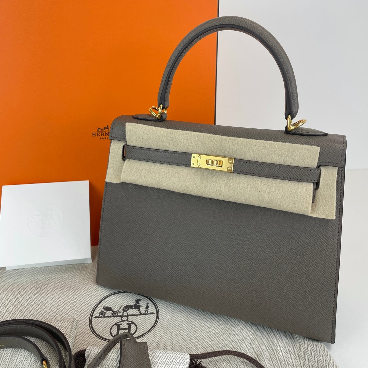 Kelly25 Sellier ケリー25 セリエ Etain エタン GHW ゴールド金具 Stamp-K K刻印 Epsom エプソン