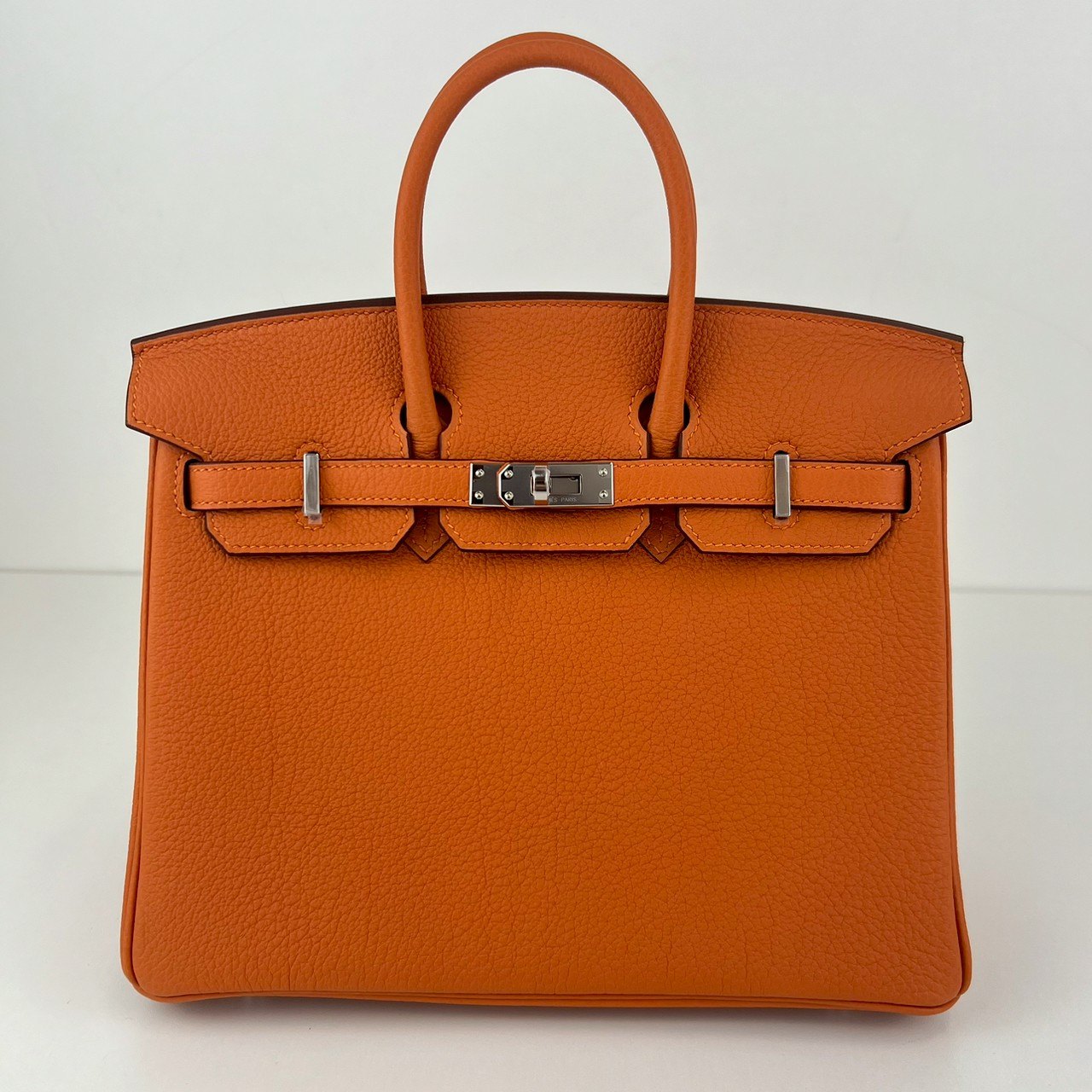 Birkin25 バーキン25 Orange オレンジ PHW シルバー金具 Togo トゴ Stamp-W W刻印