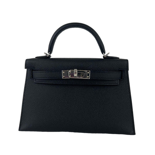 Mini kelly ミニケリー Stamp-B B刻印 Epaom エプソン Black ブラック PHW シルバー金具 2WAYバッグ ショルダーバッグ ハンドバッグ