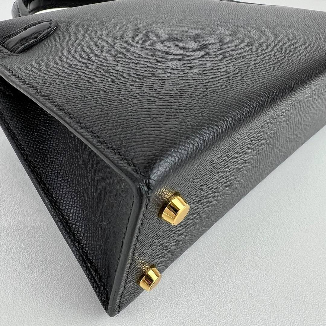 Mini kelly touch ミニケリー タッチ Black ブラック Madame マダム/Alligatorアリゲーター GHW ゴールド金具 Stamp-B B刻印