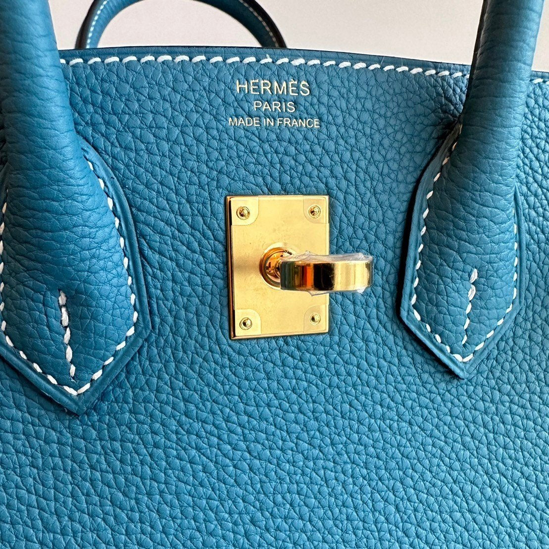 新品 HERMES エルメス Birkin25 バーキン25 Blue Jean ブルージーン B刻 GHW ゴールド金具