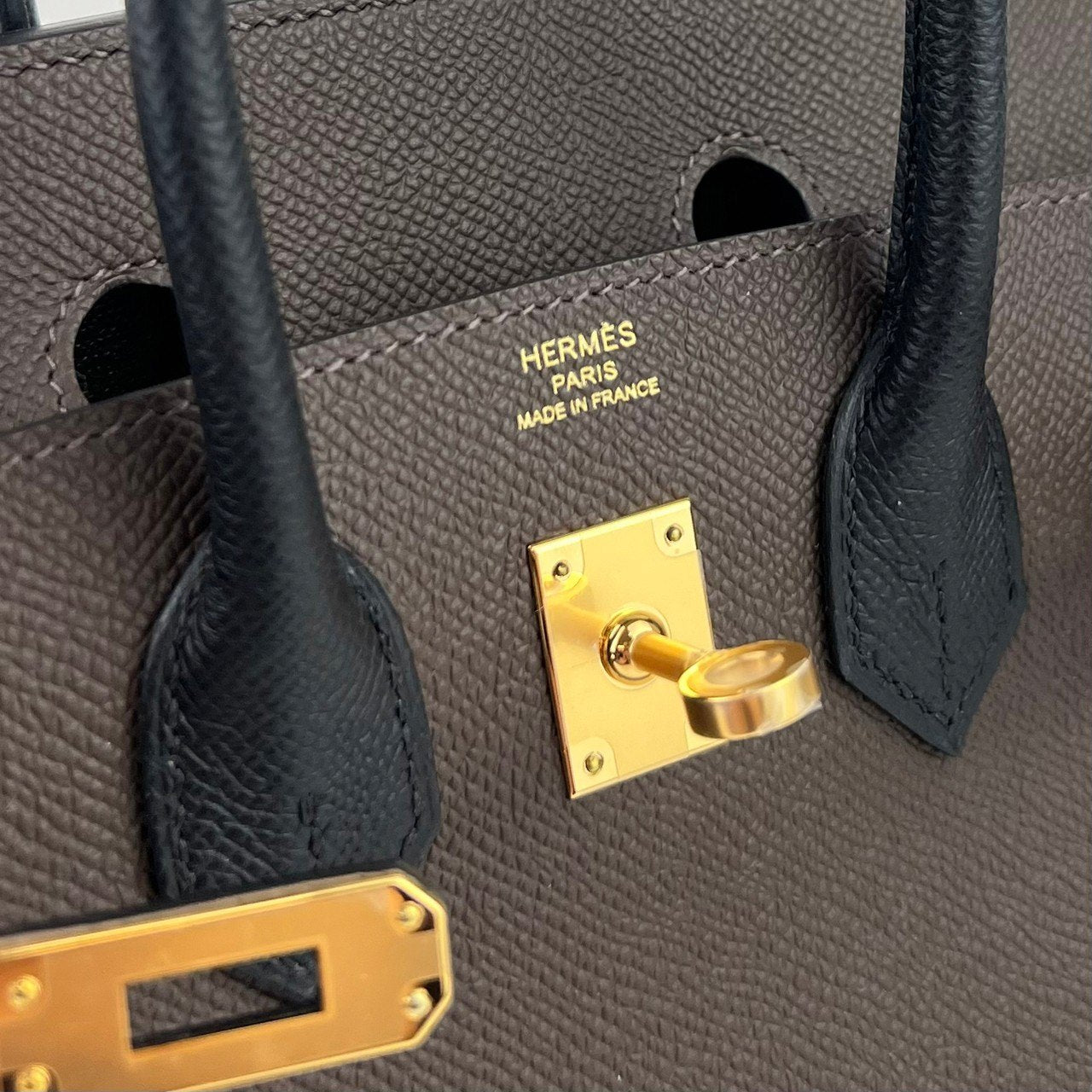 Birkin25 tricolor バーキン25 Ecorce/Etoupe/Black エコルセ/エトープ/ブラック GHW ゴールド金具 Stamp-W W刻印
